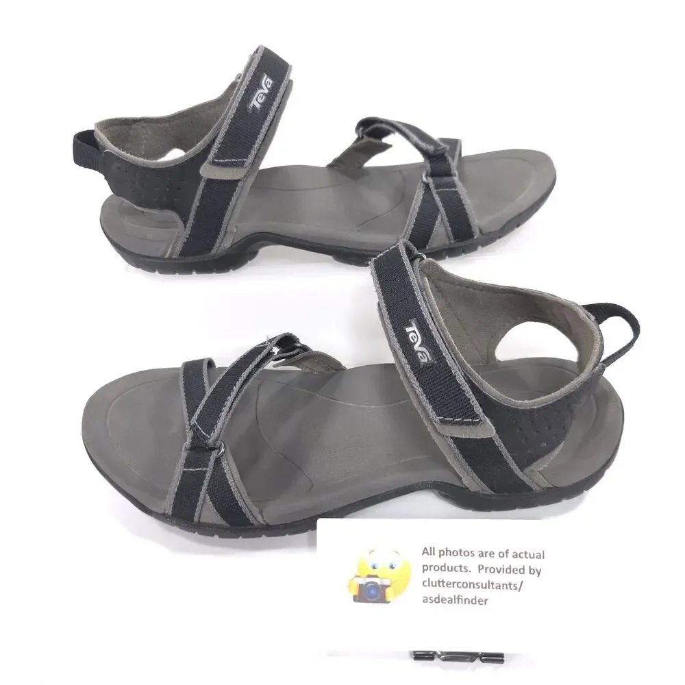 Teva Verrq Adjustable Outdoor Sport Sandal Womens Size 7 1006263 Black Gray